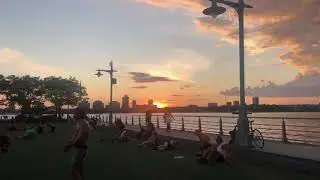 New York life post quarantine July 14th, 2020. Pier 45, Pier 46, West Side Highway, Sunset.