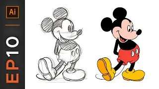 Draw Mickey Mouse in Adobe Illustrator (Step by Step) | Adobe Illustrator Tutorial