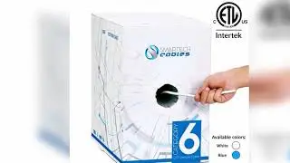 Premium Quality Cat6 Plenum Cable 23AWG 550Mhz UTP Ethernet Fluk Tested Pull Box