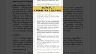 EMRS PGT CHEMISTRY SYLLABUS | EMRS SYLLABUS 2025 | #emrs #shorts #emrsvacancy2025 #emrsvacancy