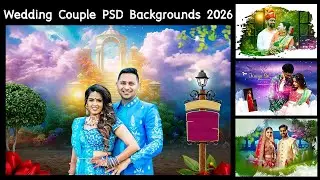 🔥 Latest Wedding Couple PSD Backgrounds 2026 | HD & Fully Editable Designs