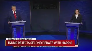 Trump rejects second debate with Harris