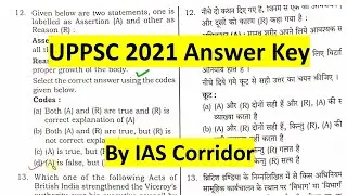 UPPSC 2021 Answer Key by IAS Corridor
