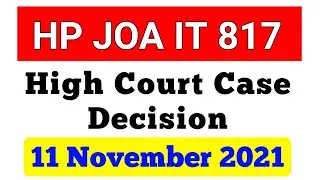 HP JOA IT 817 High Court Case Decision 2021 | 11 November 2021 | HPSSC HPSSSB JOA IT Post Code - 817