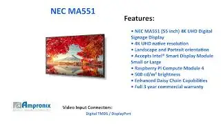 NEC MA551 (55 inch) 4K UHD Digital Signage Display Sales | Service | Repair | Exchange | Replacement