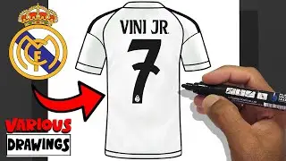 How To Draw VINI JR - Real Madrid - Champions League UEFA- Shirt 7