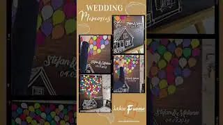 Floating House Guestbook - Whimsical Wedding Keepsake Colorful Balloons, Unique Wedding Art Decor