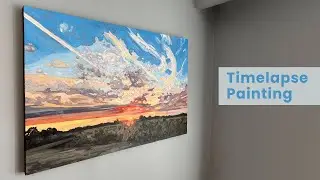From underpainting to finished oil painting: Timelapse of a sunset oil painting