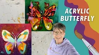 EASY Acrylic Butterflies! FUN Acrylic Techniques! Traceable Available! By: Annie Troe
