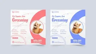 Pet Care Social Media Post Free Download | Pet Grooming Shop Promotion Template