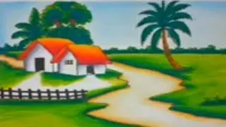 How to draw a Indian Village Scenery drawing with pencil sketch |  Village scenery Drawing easy  | 