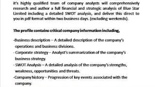 SWOT Analysis Review on Blue Star Limited (BLUESTARCO)