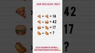 Solve This Fast Food Riddle! 🍕🌭 #mathsriddle
