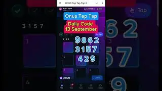 Onus Daily Code 13 September | Daily Code Onus Tap Tap| Daily Code Today #airdrop #onus #tap2earn