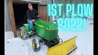 The night before WINTER STORM IZZY.  CHAINING UP the JOHN DEERE 430 and FIRST PLOW EVER!