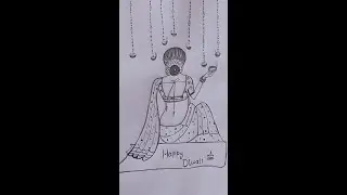 Happy Diwali Drawing || How to draw Diya || Rashmi Art Gallery || #short #creativeart #satisfying