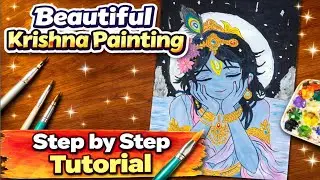 Lord Krishna Drawing Completed || Beautiful Lord Krishna Art || colour in krishna drawing|| part -2