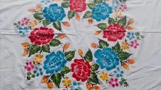 Beautiful Fabric Painting on a Bedsheet/Bedspread!!