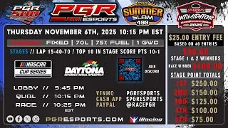 PGR eSports Intimidator Superspeedway Series | Daytona | 11/6/25 | PGR eSports