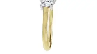 Two-Tone 3-Stone Engagement Ring with Oval Center