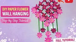 🌸 Beautiful Floral Wall Hanging Craft | Easy Paper Flower Decoration | Step-by-Step DIY Art 🌸