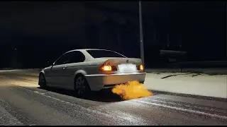 Crazy Flame Spitting Launch Control BMW E46 Coupe M52