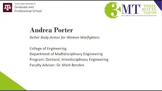 Andrea Porter (Interdisciplinary Engineering) in 2023-2023 3MT Final Competition