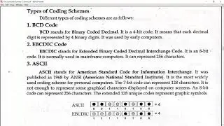 What is Encoding Scheme?| BCD, EBCDIC, ASCII, UNI Code | Class 11th | Lec#: 03