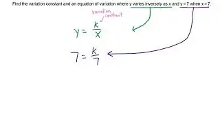 College Algebra Final Review 11: Find the variation constant and equation of variation where y varie
