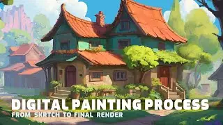 Painting a Cozy Rustic House | Relaxing Art Timelapse ☘️🏡