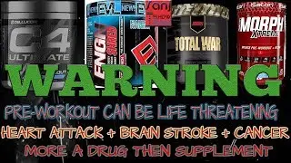 Pre-Workout side effects and Dangers for body - C4/ENGN Shred/Total War/Morph Xtreme - Warning label