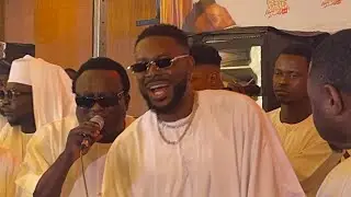 WATCH HOW ADEKUNLE GOLD SURPRISE SAHEED OSUPA AT HIS ALL WHITE PARTY 