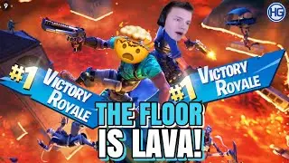 *INSANE* The FLOOR is LAVA CHALLENGE i FORTNITE! | Rør bakken = Leave Gamet!