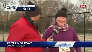 On the course with Mississippi Blues Marathon runners