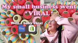 My SMALL BUSINESS went VIRAL!!! well… baby viral | Studio Vlog