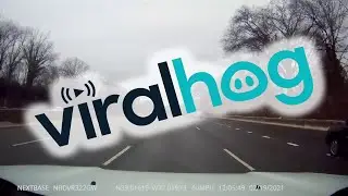 Snow Flies off Car Roof and Shatters Windshield || ViralHog