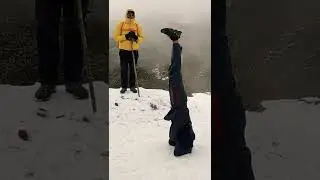 Headstand in whiteout #shorts #youtubeshorts #like #subscribe #nepal #snow #adventure #crazy #clouds