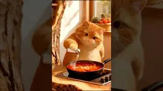 Cats Cooking Vlog 🍳🐱👩&zwj;🍳 #CookingCats #CatChef #CatVlog #FunnyCats #CuteCats #CatAnimation #ViralCats