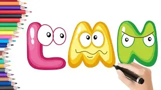 How to draw alphabet L M and N | Kids Abcd learn