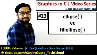 23 Graphics in C | Draw circle using ellipse( ) and fillellipse( ) in turbo C | by Sanjay Gupta