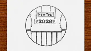 How to Make New Year Scenery Drawing || New Year Drawing Ideas || New Year 2026