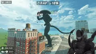 PAWPERTY DAMAGE - EPISODE 2 GIANT XENOMORPH GOES ON A RAMPAGE WHILE RAPTOR RIDES HIM YEAAAAAA