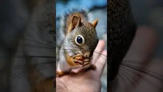CUTEST Tiny Squirrel Eating in a Hand 🐿️🔥 You Won&rsquo;t Believe This! #shorts