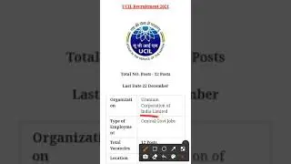 Uranium Corporation of India Limited - UCIL Recruitment 2021(10th Pass Job)