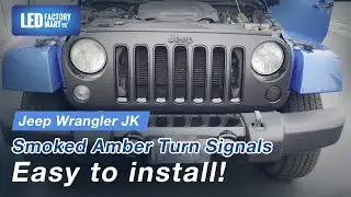 How to install Smoked Amber LED Front Turn Signal Lights for Jeep Wrangler#ledfactory