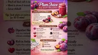 Fresh plum juice for digestion, immunity & detox. Easy recipe + best time to drink 4 healthy living