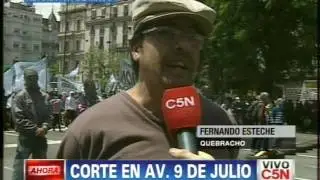 C5N - TRANSITO: CORTE EN AVENIDA 9 DE JULIO. HABLA FERNANDO ESTECHE
