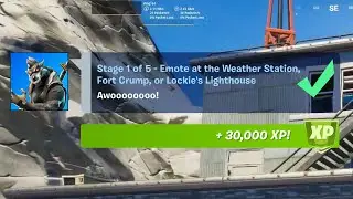 Emote at the Weather Station, Fort Crumpt, or Lockie's Lighthouse Fortnite Locations