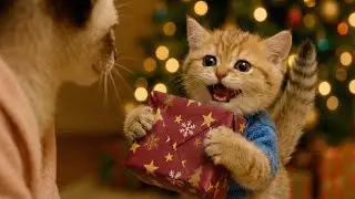A surprise New Year's gift for cute kitten (The ending will melt your heart) ❤️