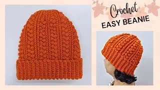 Easy Crochet Beanie Pattern  Puff Stitch Hat Tutorial (Rustwood Beanie)